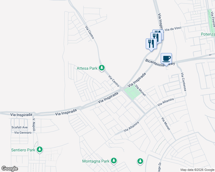 map of restaurants, bars, coffee shops, grocery stores, and more near 2501 Rofrano Place in Henderson