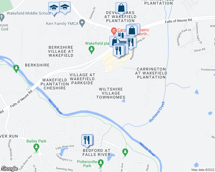 map of restaurants, bars, coffee shops, grocery stores, and more near 2605 Vega Court in Raleigh