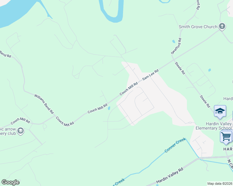 map of restaurants, bars, coffee shops, grocery stores, and more near 12123 Couch Mill Road in Knoxville