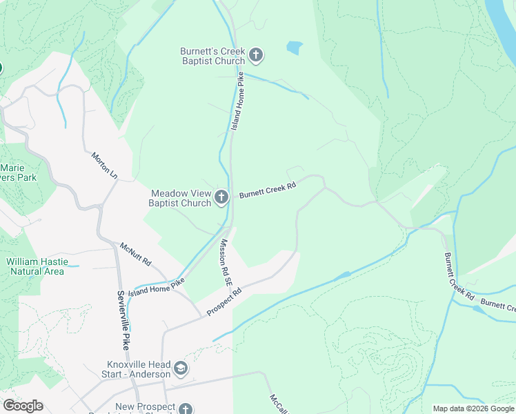 map of restaurants, bars, coffee shops, grocery stores, and more near 5710 Burnett Creek Road in Knoxville