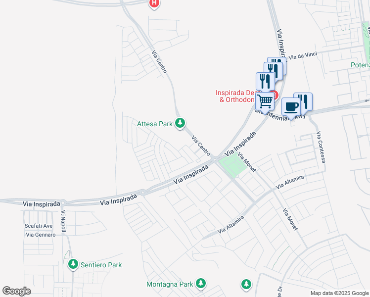 map of restaurants, bars, coffee shops, grocery stores, and more near 2485 Rofrano Place in Henderson