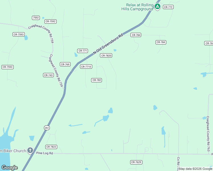 map of restaurants, bars, coffee shops, grocery stores, and more near 239 Craighead 782 Road in Jonesboro