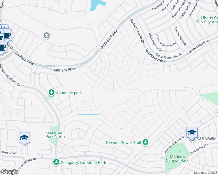 map of restaurants, bars, coffee shops, grocery stores, and more near 2362 Amana Drive in Henderson
