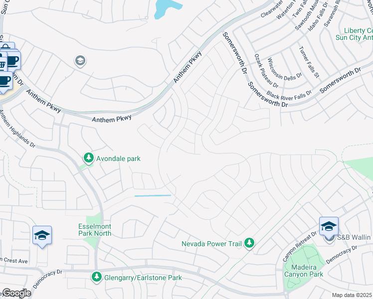 map of restaurants, bars, coffee shops, grocery stores, and more near 2362 Amana Drive in Henderson