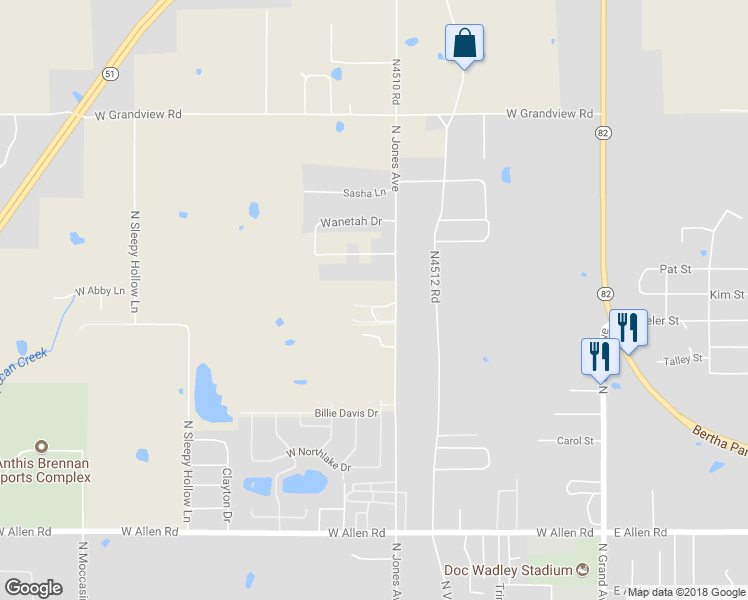 map of restaurants, bars, coffee shops, grocery stores, and more near 1603 North Jones Avenue in Tahlequah