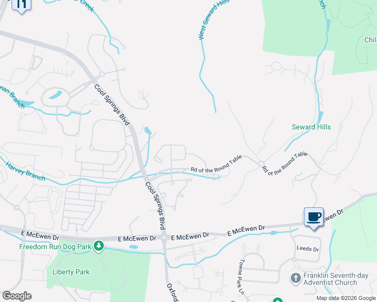 map of restaurants, bars, coffee shops, grocery stores, and more near 304 Hamlets End Way in Franklin