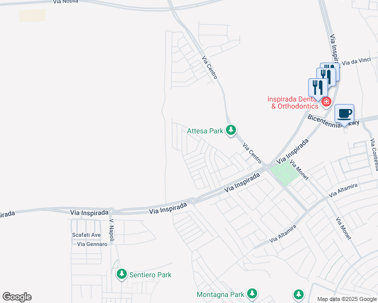 map of restaurants, bars, coffee shops, grocery stores, and more near 3525 Serravalle Ln in Henderson