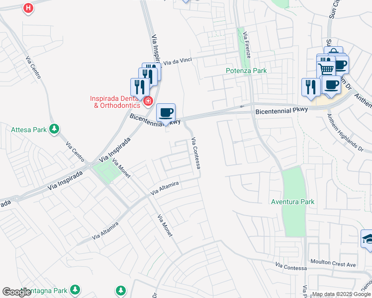 map of restaurants, bars, coffee shops, grocery stores, and more near 3192 Timorasso Avenue in Henderson