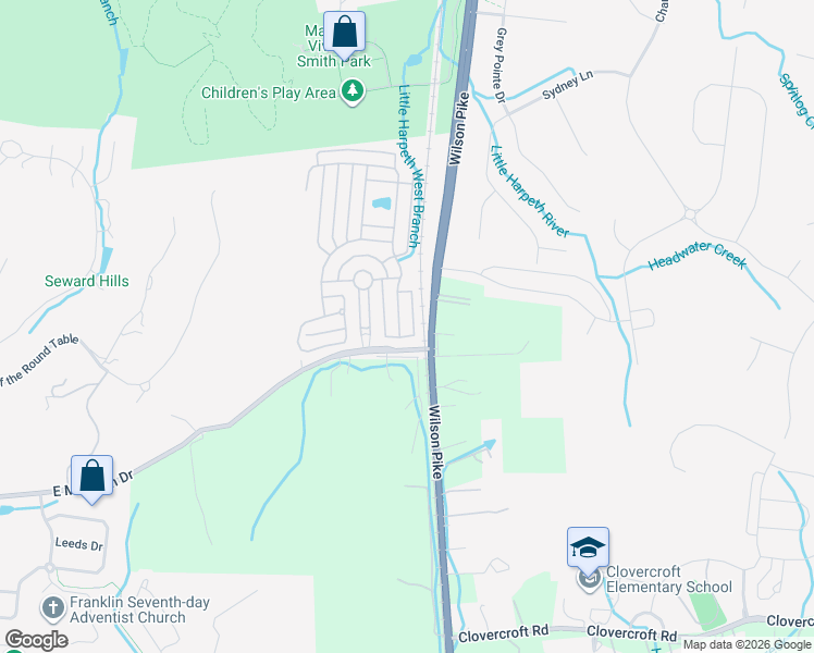 map of restaurants, bars, coffee shops, grocery stores, and more near 106 Pennystone Circle in Franklin
