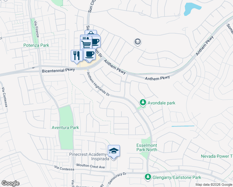 map of restaurants, bars, coffee shops, grocery stores, and more near 2483 Blair Castle Street in Henderson