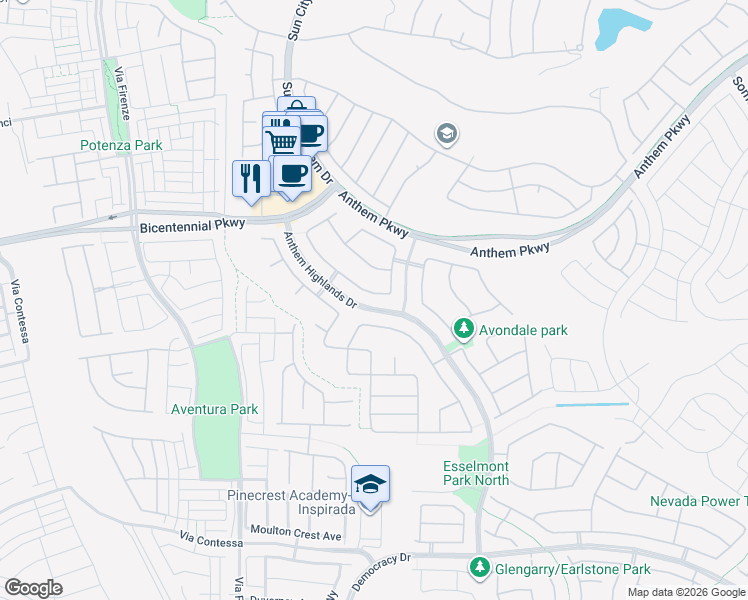 map of restaurants, bars, coffee shops, grocery stores, and more near 2479 Blair Castle Street in Henderson