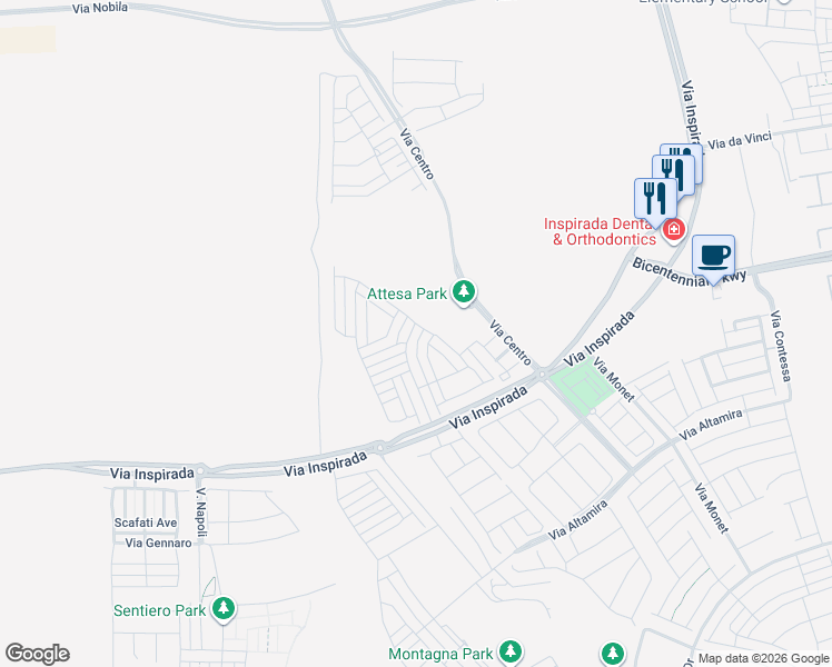 map of restaurants, bars, coffee shops, grocery stores, and more near 2462 ADIGE PLACE in Henderson