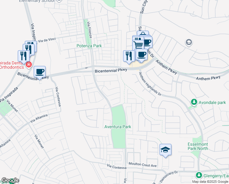 map of restaurants, bars, coffee shops, grocery stores, and more near 3046 Scenic Rhyme Avenue in Henderson