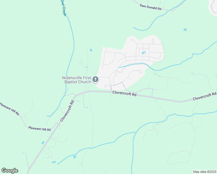 map of restaurants, bars, coffee shops, grocery stores, and more near 596 Vickery Park Drive in Nolensville