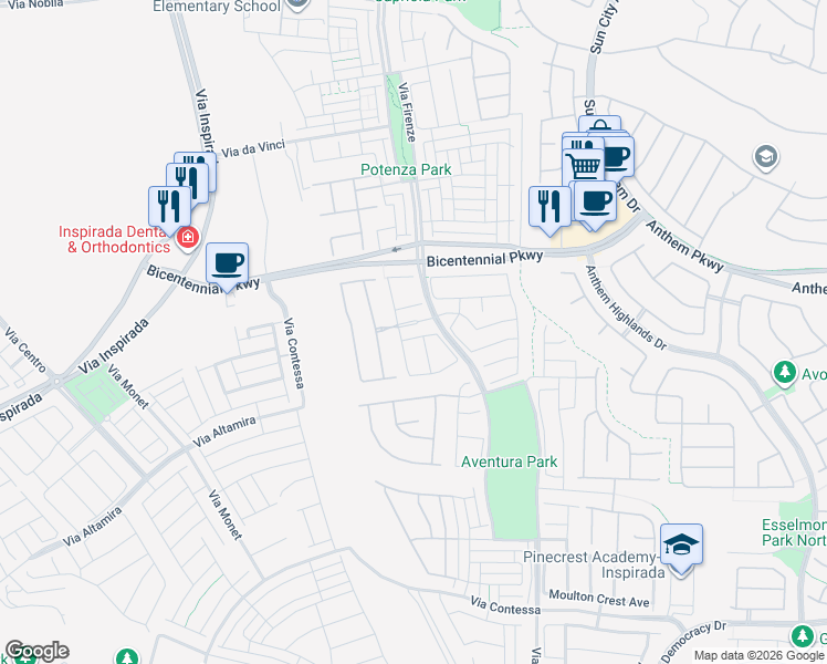 map of restaurants, bars, coffee shops, grocery stores, and more near 3114 Apecchio Avenue in Henderson
