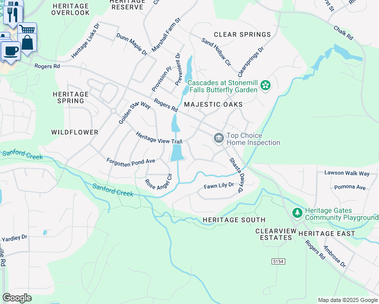 map of restaurants, bars, coffee shops, grocery stores, and more near 1113 Little Turtle Way in Wake Forest