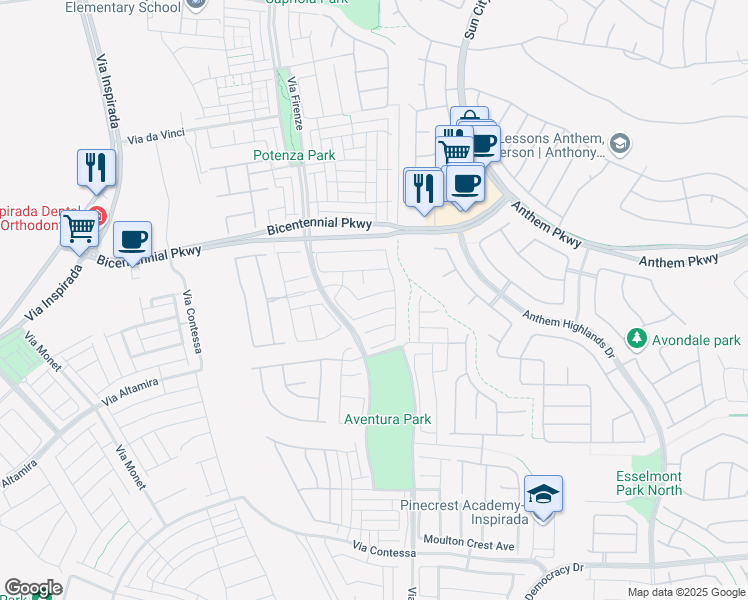 map of restaurants, bars, coffee shops, grocery stores, and more near 3049 Echoed Rondel Ln in Henderson