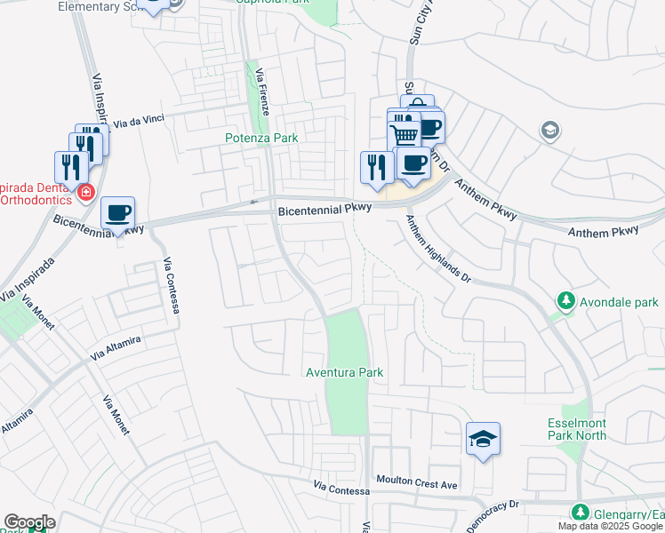 map of restaurants, bars, coffee shops, grocery stores, and more near 3049 Echoed Rondel Ln in Henderson