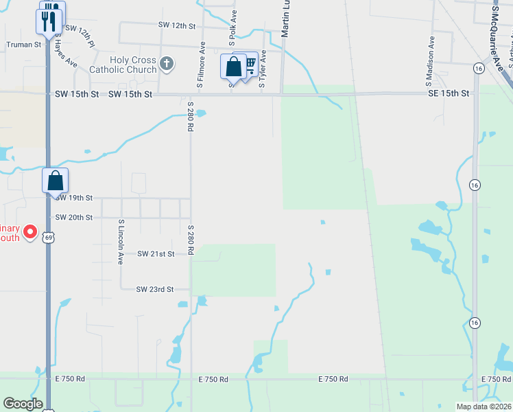 map of restaurants, bars, coffee shops, grocery stores, and more near in Wagoner