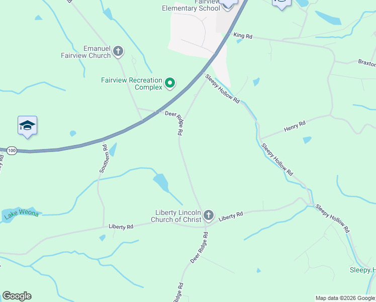 map of restaurants, bars, coffee shops, grocery stores, and more near 7133 Deer Ridge Road in Fairview