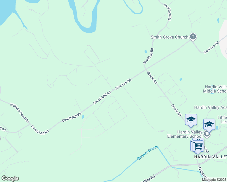 map of restaurants, bars, coffee shops, grocery stores, and more near 12100 Couch Mill Road in Knoxville