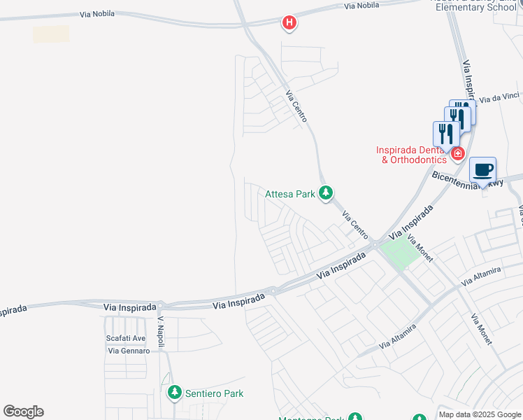 map of restaurants, bars, coffee shops, grocery stores, and more near 2436 Padulle Place in Henderson