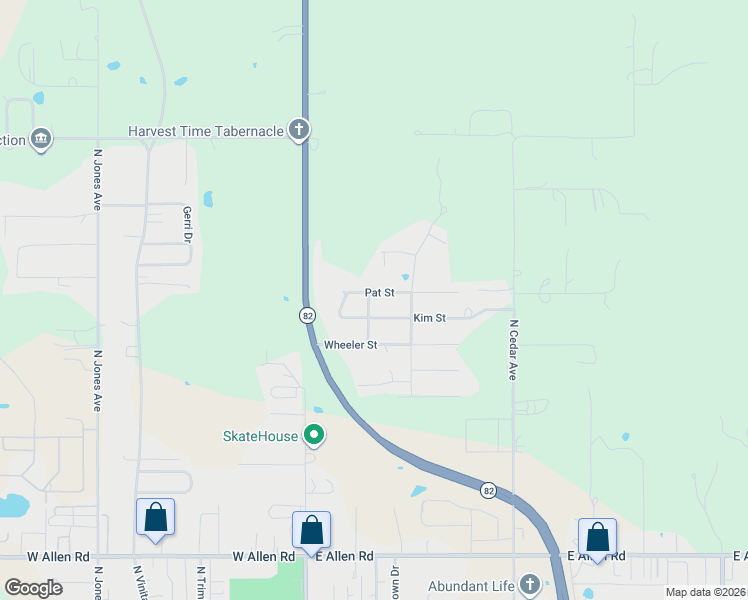 map of restaurants, bars, coffee shops, grocery stores, and more near 305 Kim Street in Tahlequah