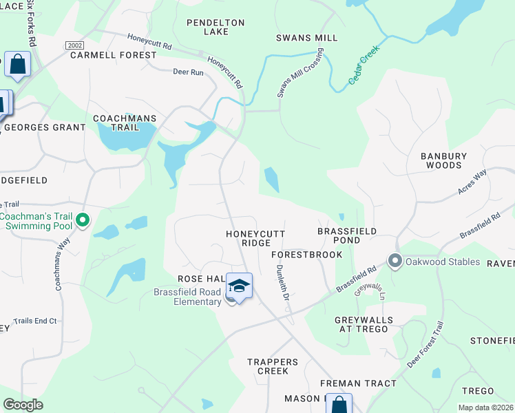 map of restaurants, bars, coffee shops, grocery stores, and more near 5528 Peakton Drive in Raleigh