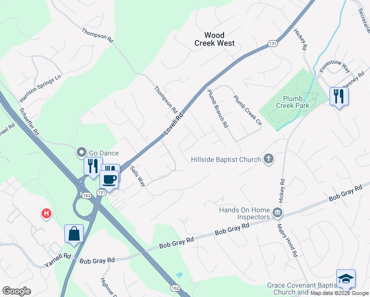map of restaurants, bars, coffee shops, grocery stores, and more near 10440 Meltabarger Lane in Knoxville