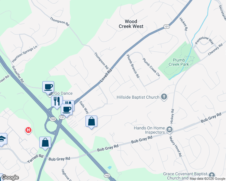 map of restaurants, bars, coffee shops, grocery stores, and more near 10440 Meltabarger Lane in Knoxville