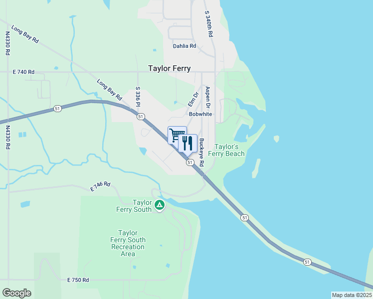 map of restaurants, bars, coffee shops, grocery stores, and more near 33923 Oklahoma 51 in Wagoner
