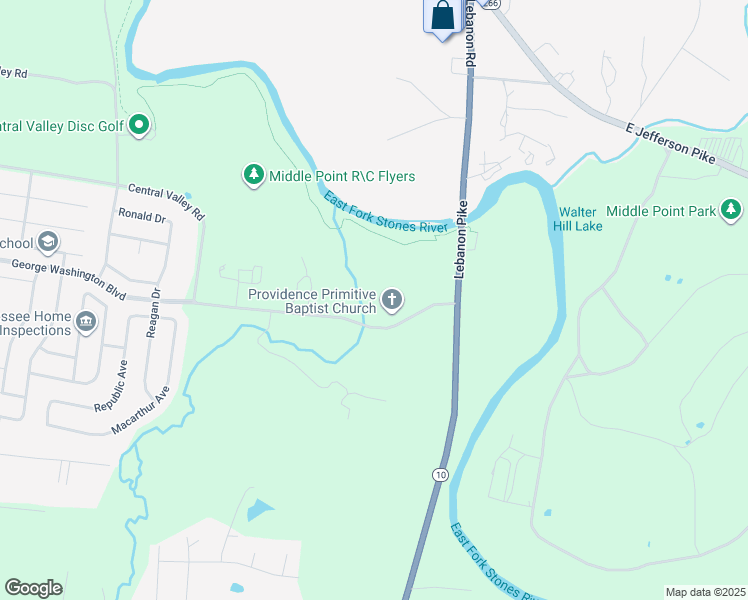 map of restaurants, bars, coffee shops, grocery stores, and more near 312 Central Valley Road in Murfreesboro