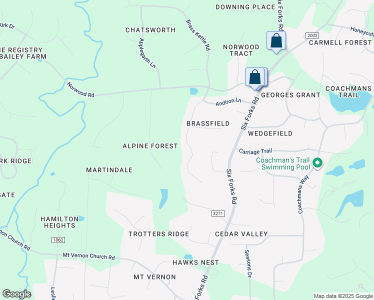 map of restaurants, bars, coffee shops, grocery stores, and more near 10801 Brass Kettle Road in Raleigh