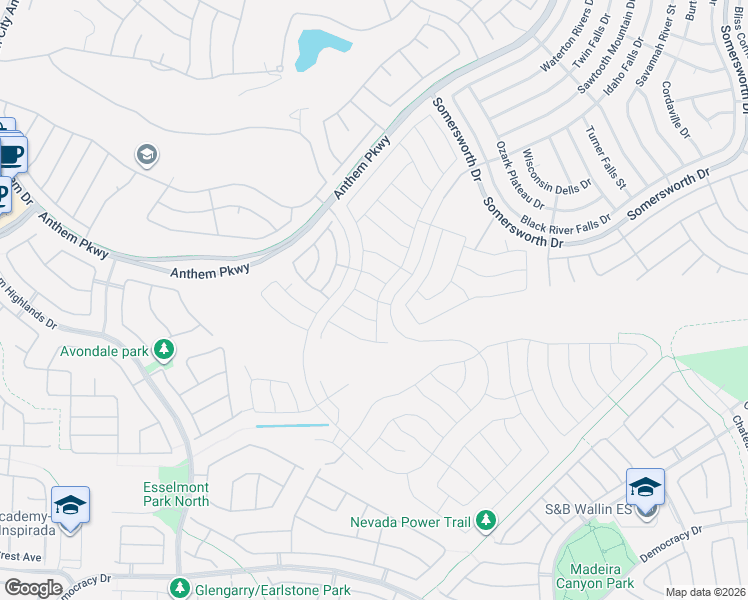map of restaurants, bars, coffee shops, grocery stores, and more near 2583 Moonlight Valley Avenue in Henderson