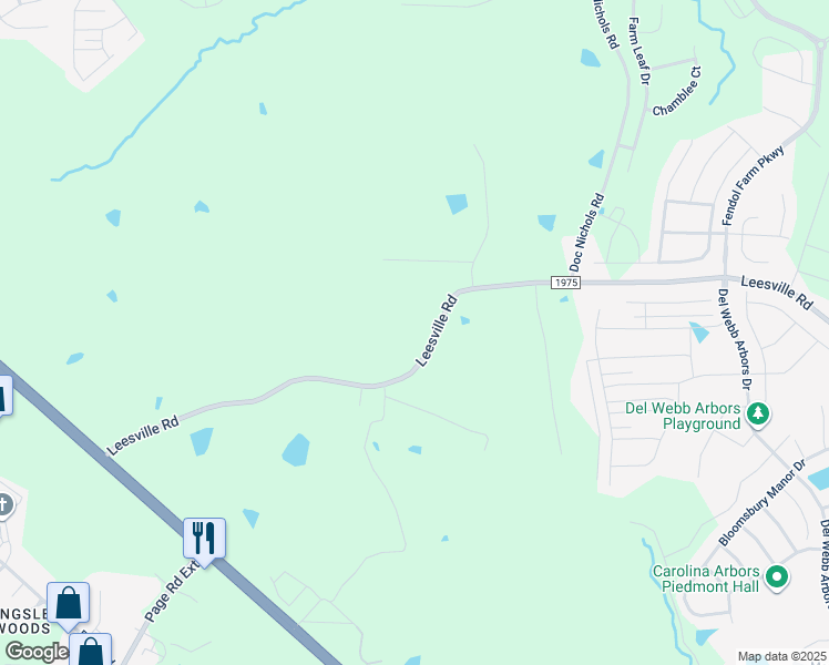 map of restaurants, bars, coffee shops, grocery stores, and more near 5211 Leesville Road in Durham