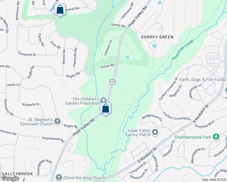 map of restaurants, bars, coffee shops, grocery stores, and more near 2327 Oriole Drive in Durham