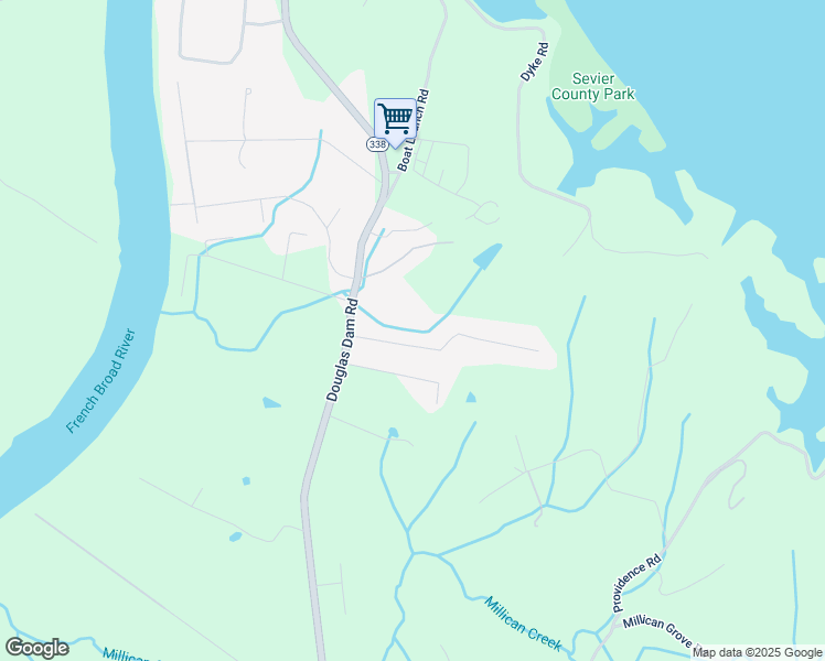 map of restaurants, bars, coffee shops, grocery stores, and more near 1339 Willow Creek Lane in Pigeon Forge