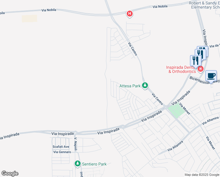 map of restaurants, bars, coffee shops, grocery stores, and more near 3525 Serravalle Ln in Henderson