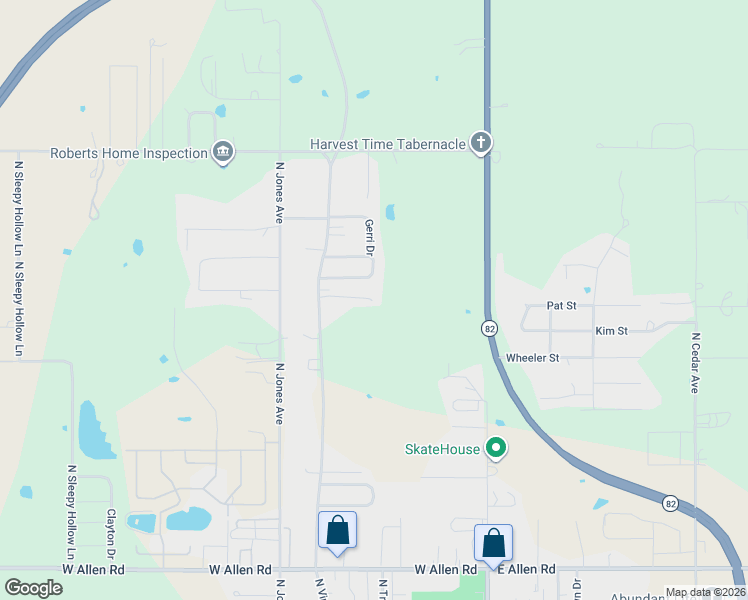 map of restaurants, bars, coffee shops, grocery stores, and more near 1704 North Vinita Avenue in Tahlequah
