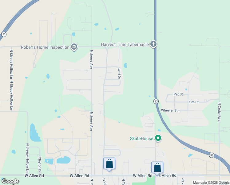 map of restaurants, bars, coffee shops, grocery stores, and more near 1702 5 North Vinita Avenue in Tahlequah