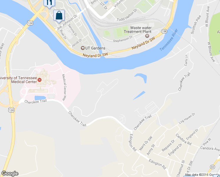 map of restaurants, bars, coffee shops, grocery stores, and more near 1976 Cherokee Bluff Drive in Knoxville
