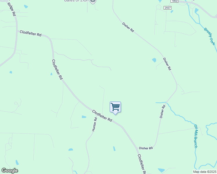 map of restaurants, bars, coffee shops, grocery stores, and more near 3396 Clodfelter Road in Winston-Salem