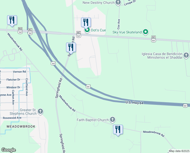 map of restaurants, bars, coffee shops, grocery stores, and more near 229 Dalewood Drive in Rocky Mount