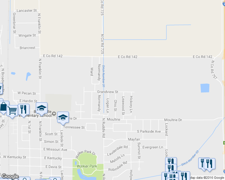 map of restaurants, bars, coffee shops, grocery stores, and more near 800 Grandview Street in Blytheville