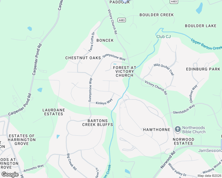 map of restaurants, bars, coffee shops, grocery stores, and more near 5732 North Hawthorne Way in Raleigh
