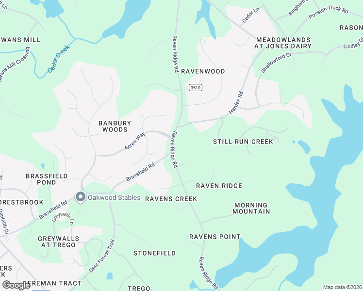 map of restaurants, bars, coffee shops, grocery stores, and more near 12212 Raven Ridge Road in Raleigh