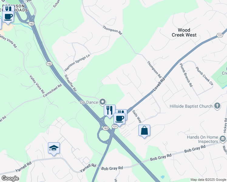 map of restaurants, bars, coffee shops, grocery stores, and more near 1714 Schaeffer Road in Knoxville