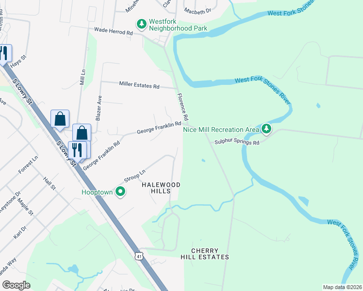 map of restaurants, bars, coffee shops, grocery stores, and more near 5608 Jernigan Lane in Murfreesboro