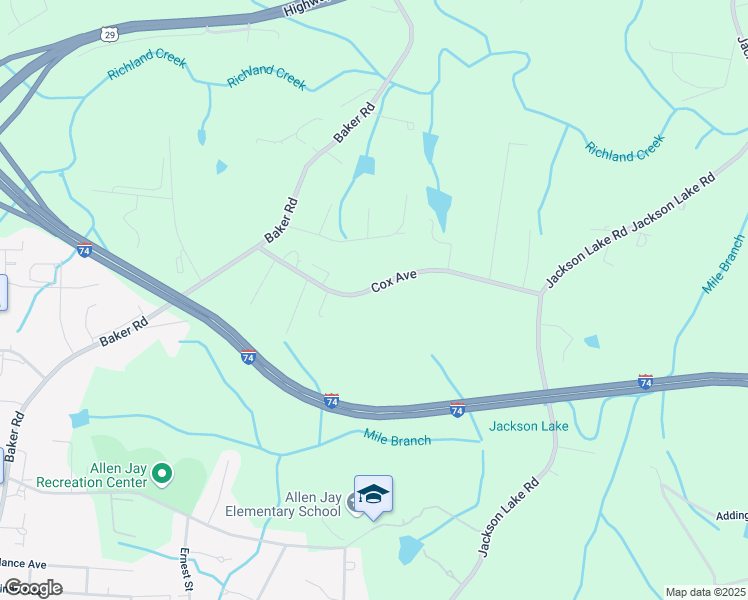 map of restaurants, bars, coffee shops, grocery stores, and more near 1324 Cox Ave in High Point