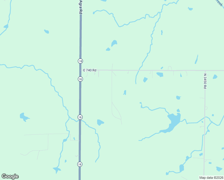 map of restaurants, bars, coffee shops, grocery stores, and more near 344295 East 740 Road in Agra